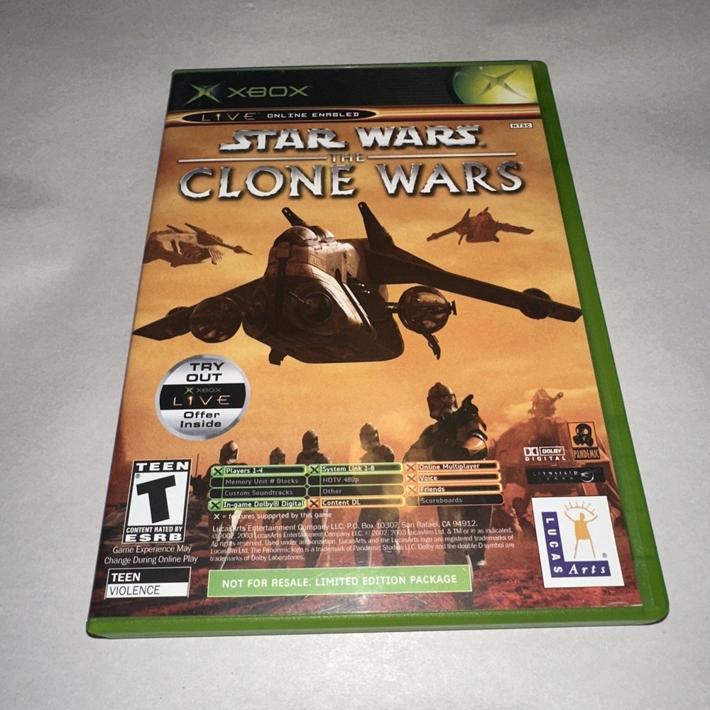 Star Wars: The Clone Wars/Tetris Worlds (Microsoft Xbox, 2003) Complete CIB EUC